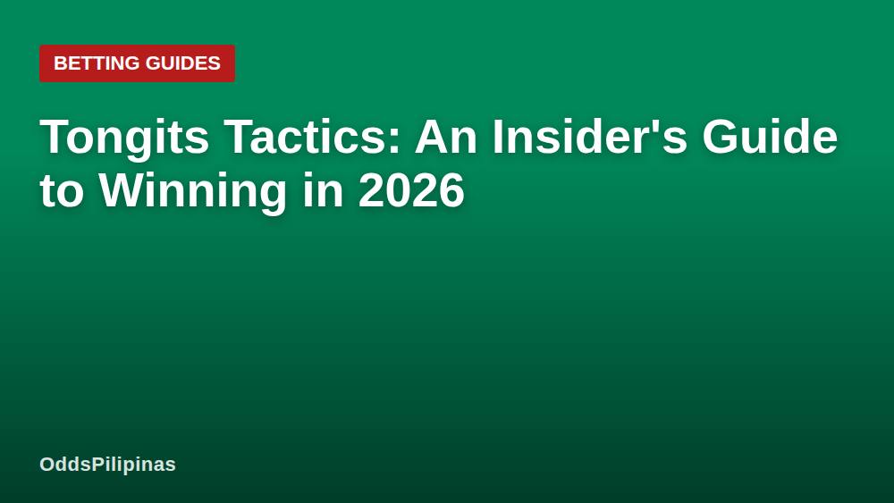 Tongits Tactics: An Insider's Guide to Winning in 2026